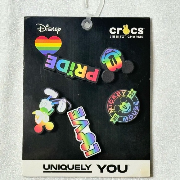 Crocs Jibbitz Disney Rainbow Celebration Uniquely You 5 Pk Shoe Charms LGBTQIA+ - Picture 1 of 2